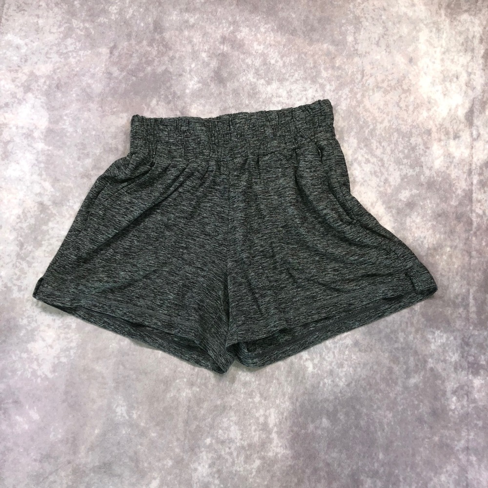 Danskin Womens Space Dye Athletic Shorts Gray Elastic Waist Size Small 9443